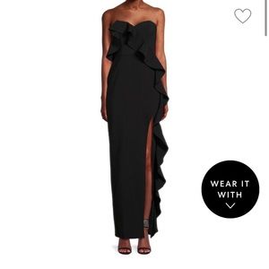 Saks Fifth Avenue Aidan Black Ruffled Dress | Size 6